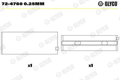 GLYCO 72-4760 0.25mm — Krank mili yatak çanağı